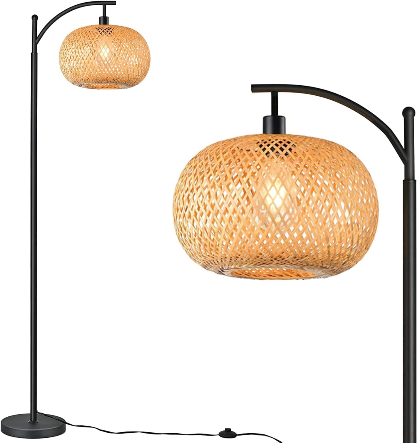 コレクションが飾れる 籐 ライト フロアスタンド 検 北欧好きに