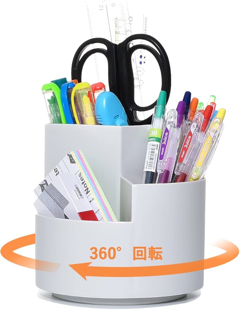 Amazon.co.jp: Homdolaser ペン立て 360度回転 ペンホルダー ペン