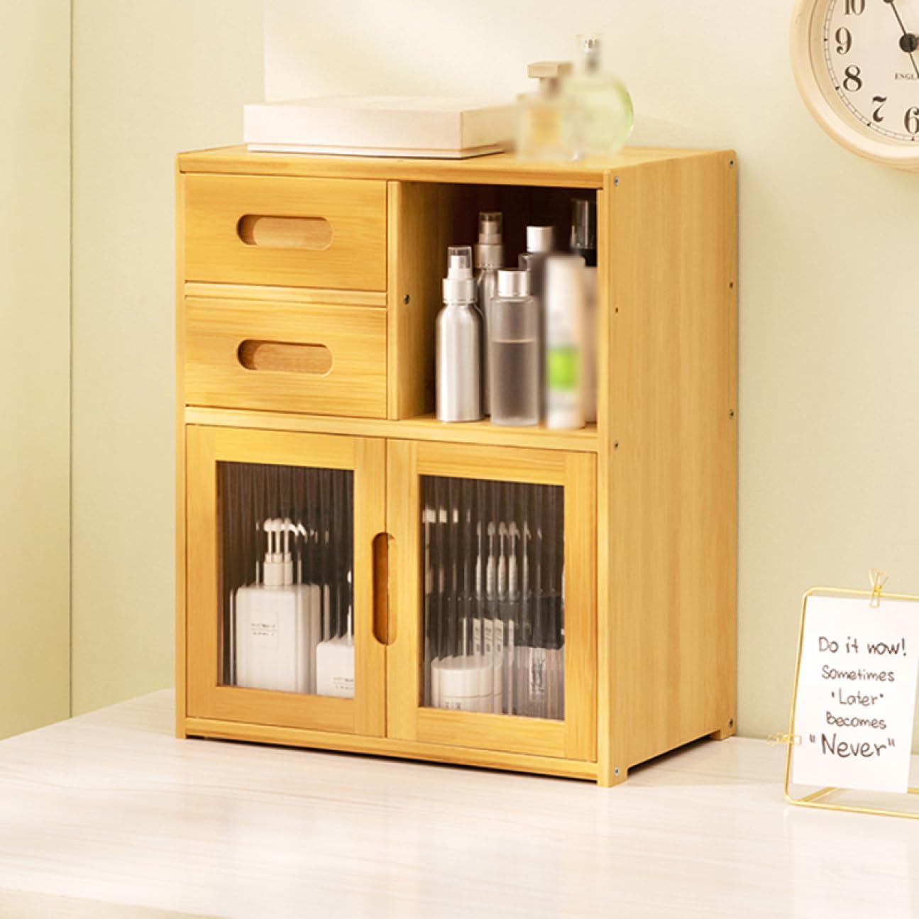 Amazon.co.jp: MJKQ9 ミニ食器棚 ショーケース 42*23*39cm 扉付き 卓上