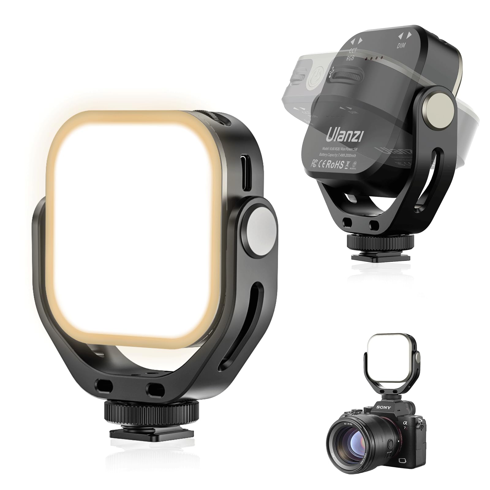 Amazon | Ulanzi LEDビデオライト 撮影用ライト 360°回転式 小型 2500K