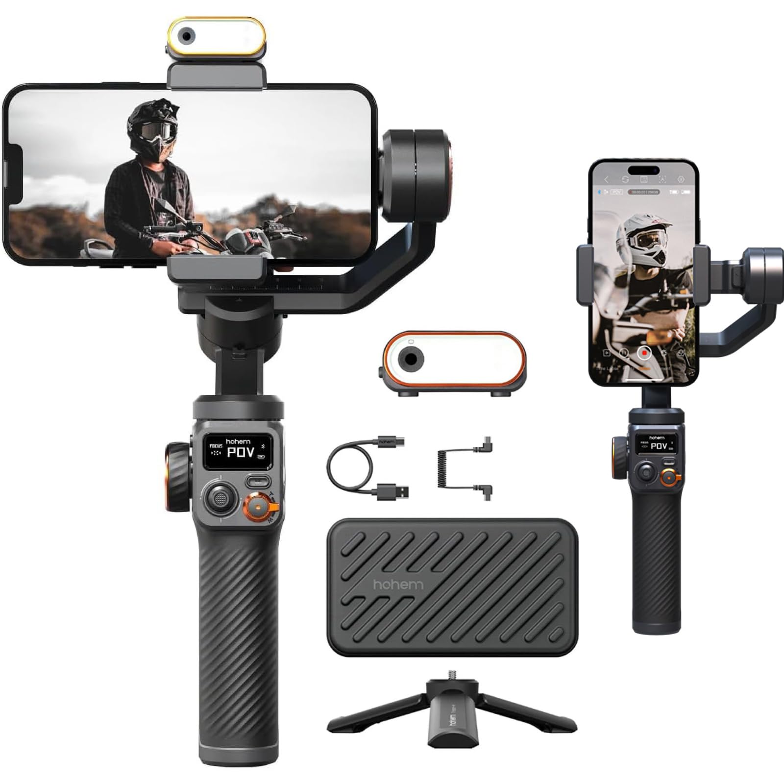 Gimbal Estabilizador Portátil de 3 Eixos com Tripé de Aderência