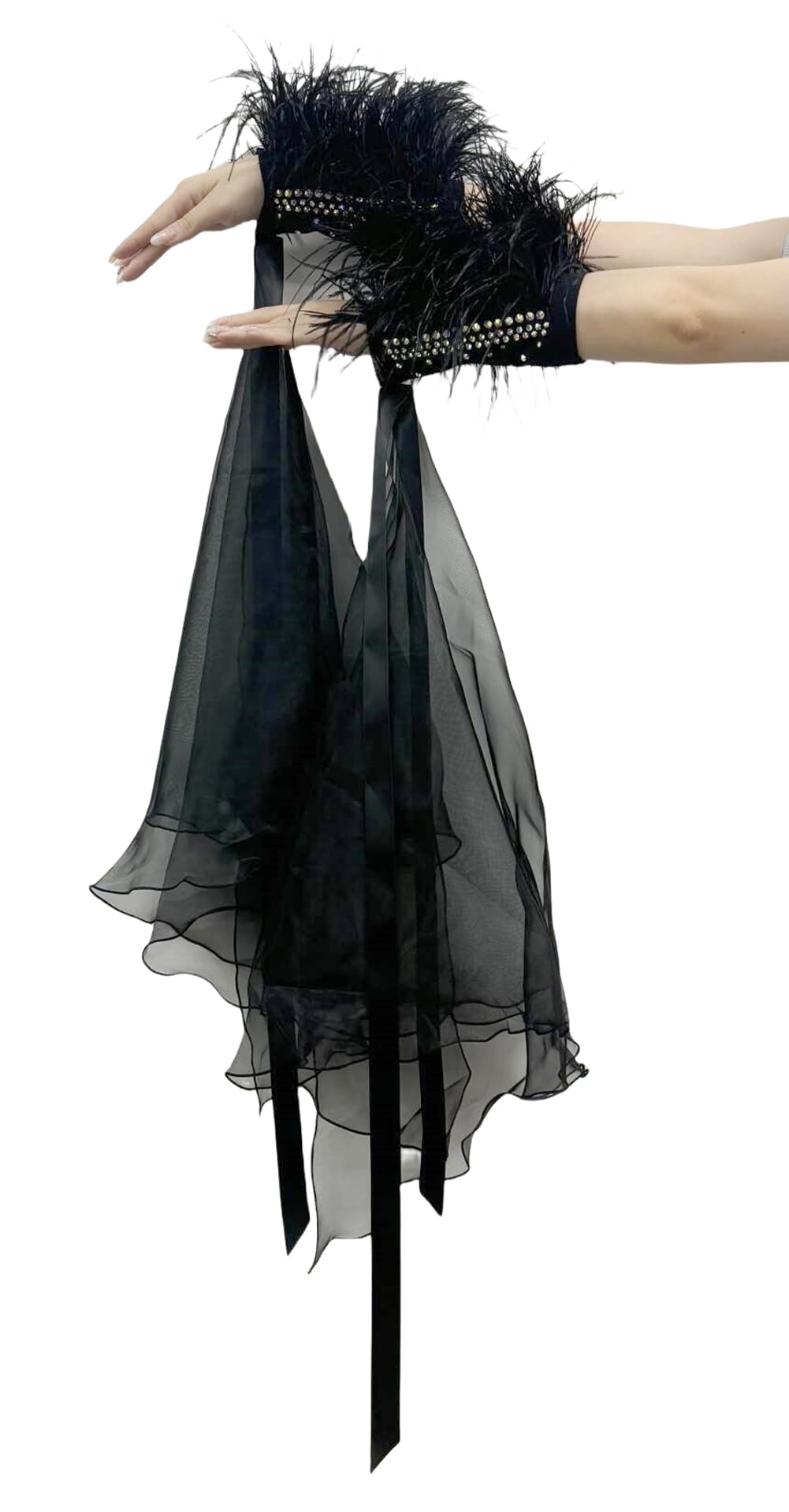 Amazon | RIKOUZY 社交ダンス用アクセサリー フロート付き 羽毛 袖飾り