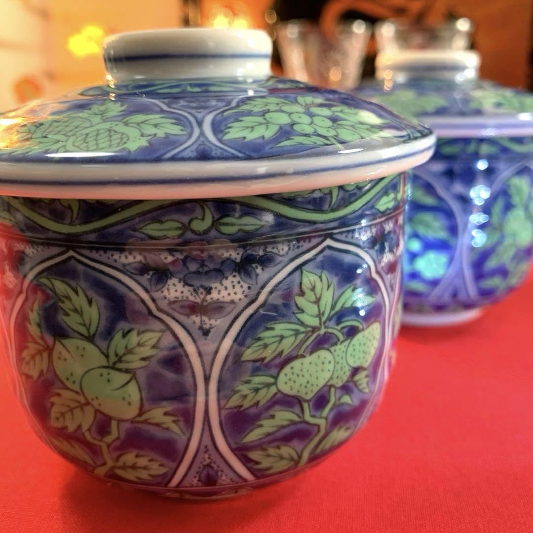 Amazon.co.jp: 前畑陶器 庫山窯 角長皿 蓋付き小鉢 茶碗蒸し ペア No