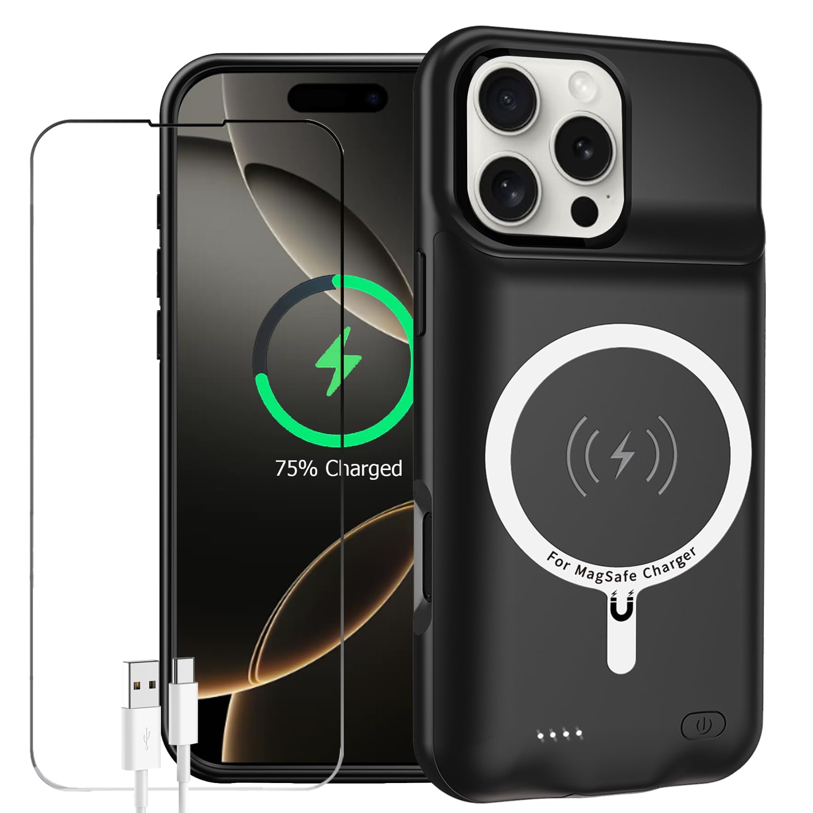 Amazon.com: Battery Case for iPhone 16 Pro Max, Enhanced 12000mAh