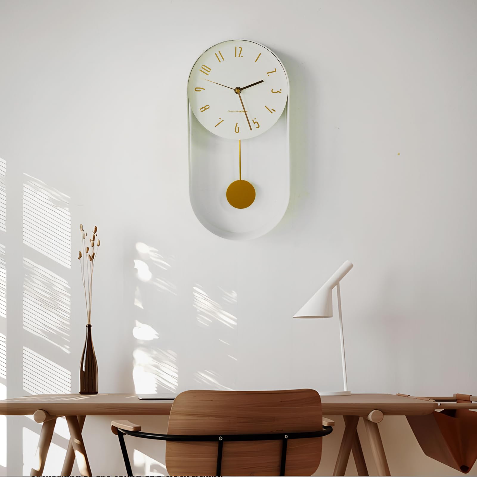 Amazon.co.jp: 振り子時計 金属 掛け時計 おしゃれ 壁時計 楕円形