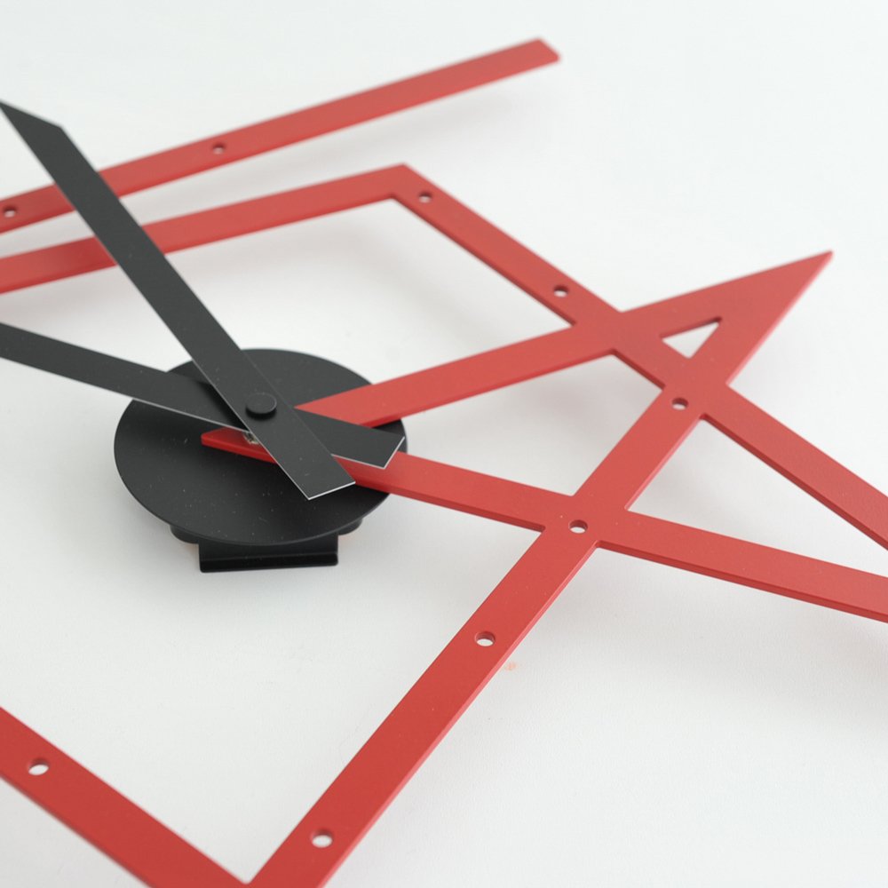 Alessi Time Maze Wall Clock-Steel Coloured with Epoxy Resin, Red