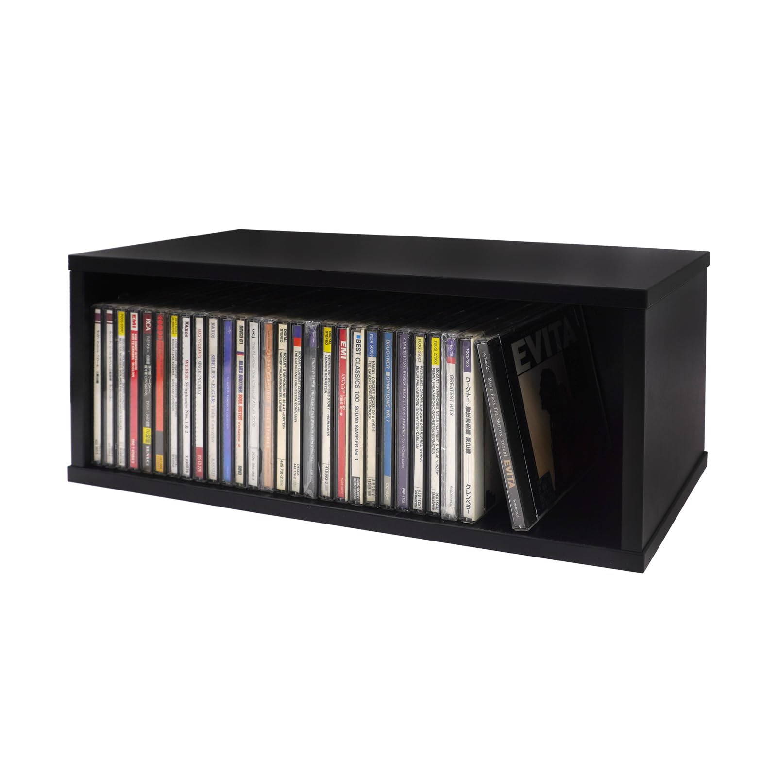 Amazon｜CDラック 収納ボックス 木製 CD収納棚 卓上 ショーケース棚 35