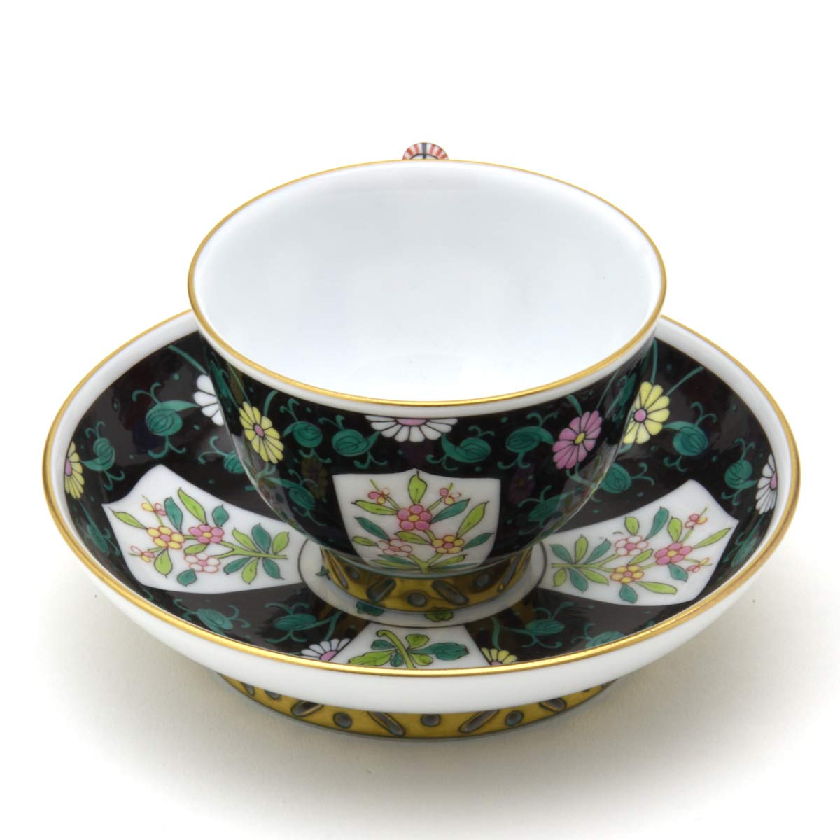 ヘレンド 西安の黒 デミタスカップ&ソーサー シノワズリ マンダリン