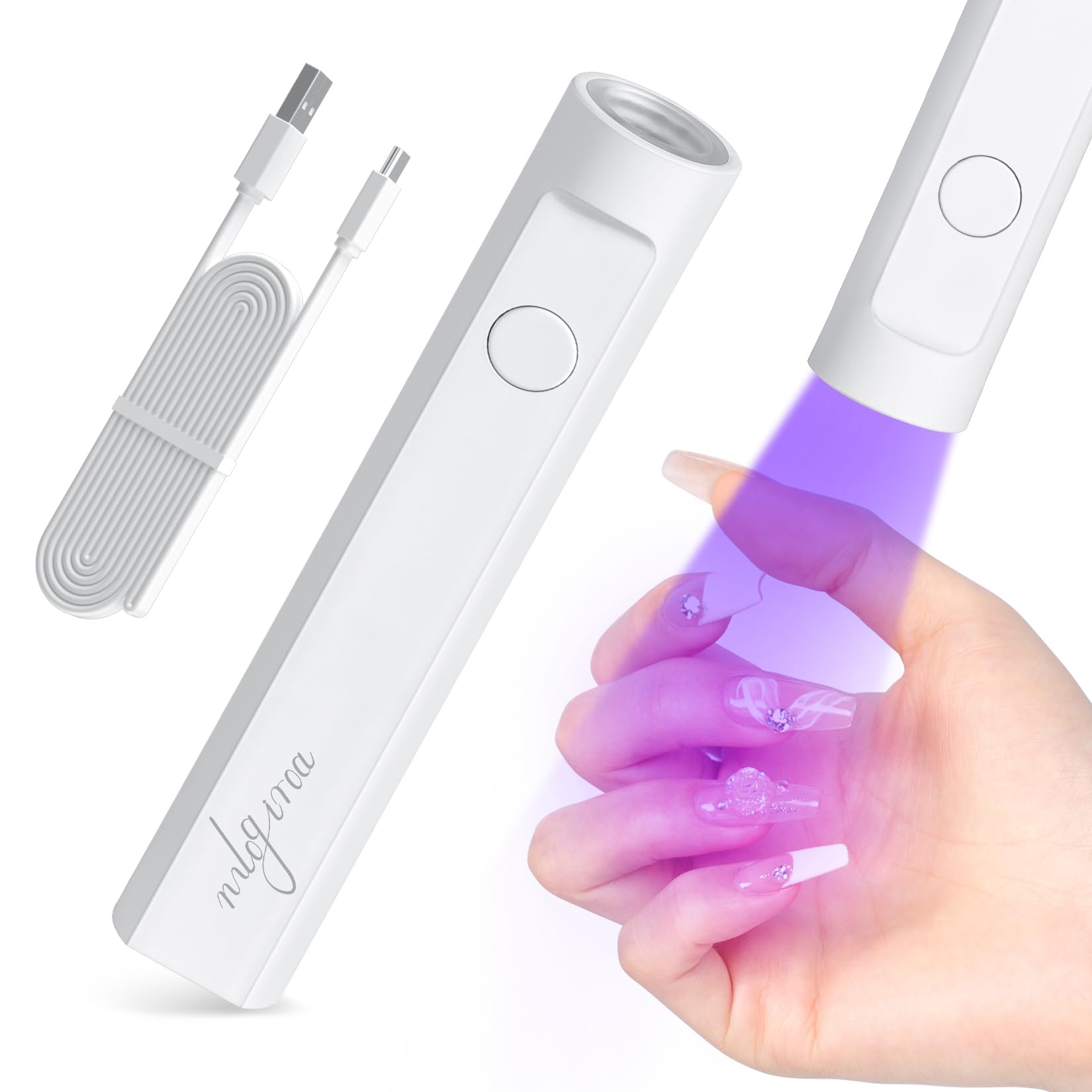 Amazon.com: mlogiroa Mini UV Nail Lamp for Gel Nails Handheld UV