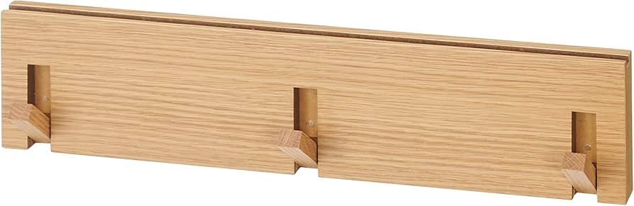 Amazon.co.jp: 無印良品 壁に付けられる家具 3連ハンガー オーク材 幅