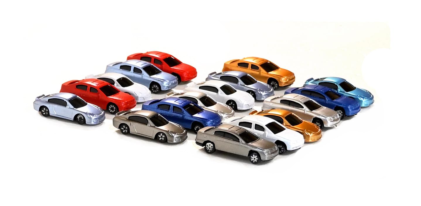 Amazon | Nゲージ ジオラマ ミニカー 1/100スケール 17台 カラフル