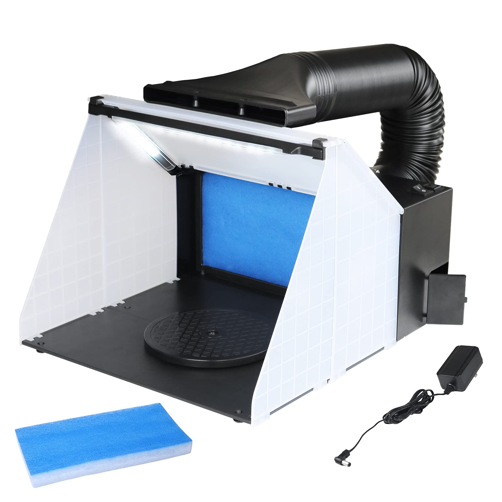 LED ダクト付き 風量220m3/h 天井設置型 小型静音塗装ブース 茶色 LED