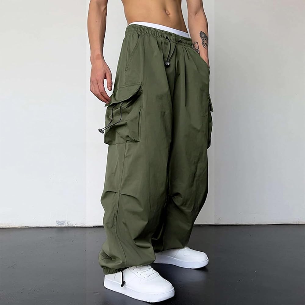 Amazon.com: Mens Casual Cargo Pants 2024 Fashion Y2k Parachute
