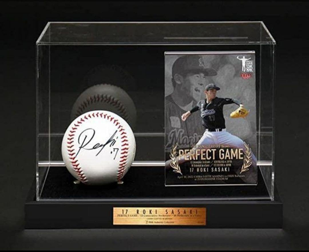 佐々木朗希直筆サインボール シリアルナンバー入りNPB公認球&カードセット