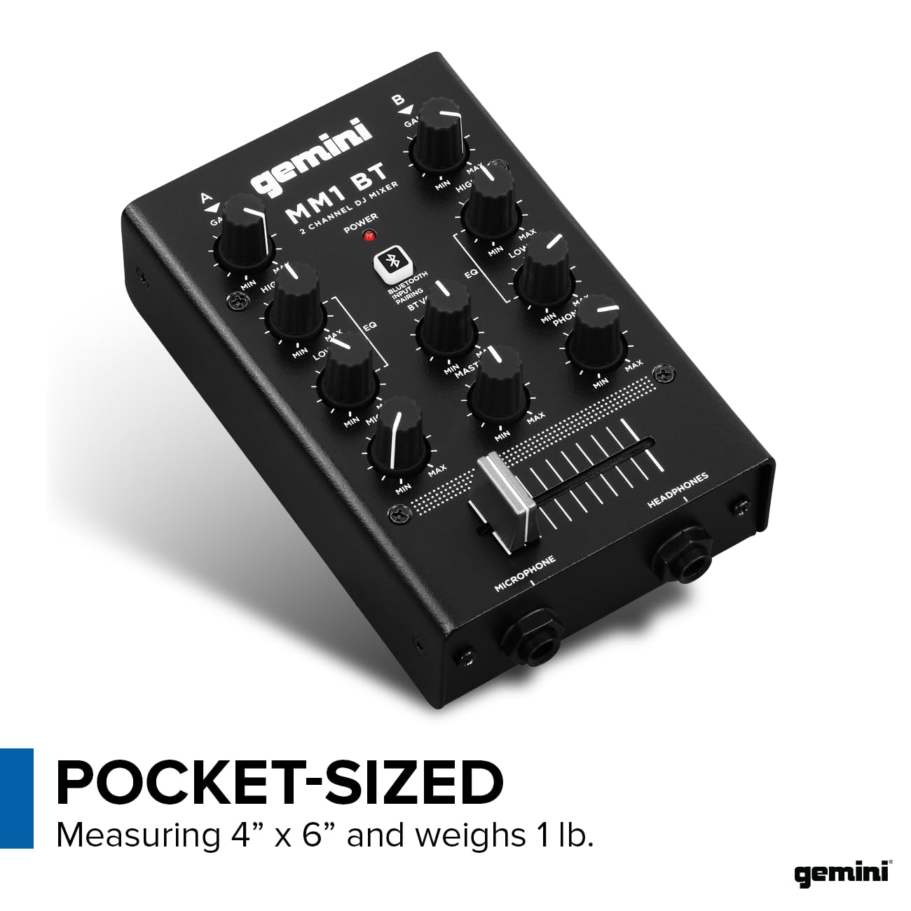 Amazon.com: Gemini Portable Bluetooth DJ Mixer – 2-Channel Mini