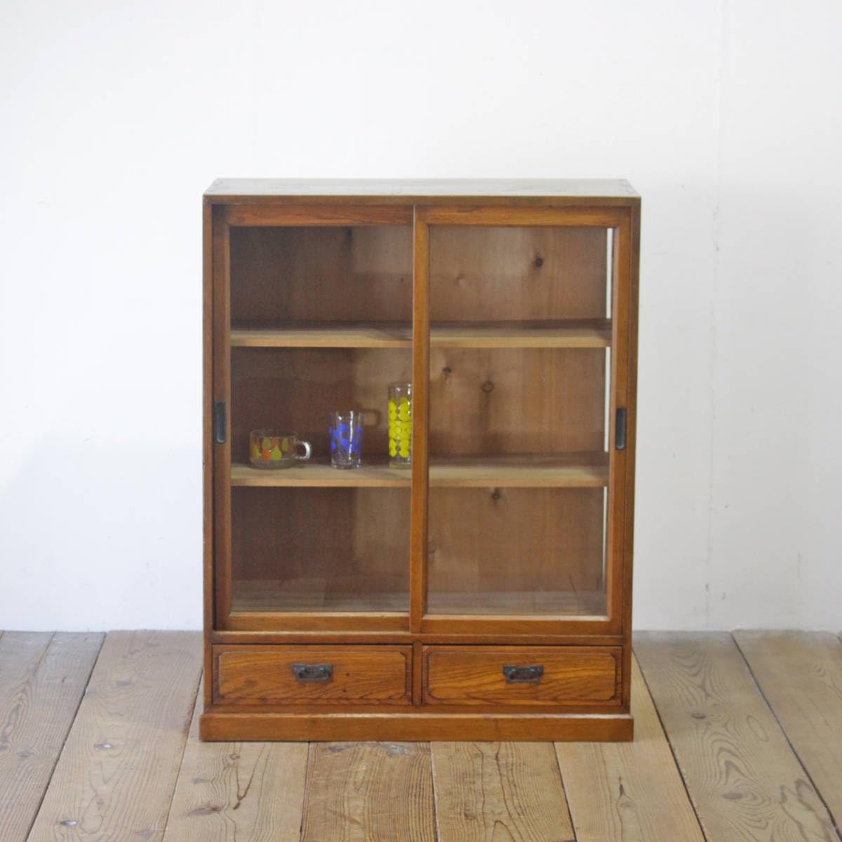 momiさま専用 アンティーク 古いガラス戸棚 レトロ 食器棚 momiさま