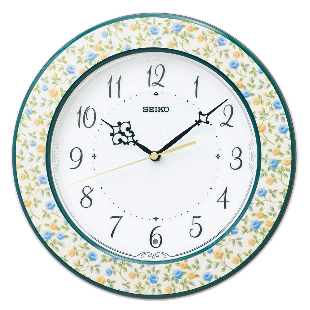 Amazon.co.jp: セイコークロック 掛け時計 電波 アナログ 花模様 直径