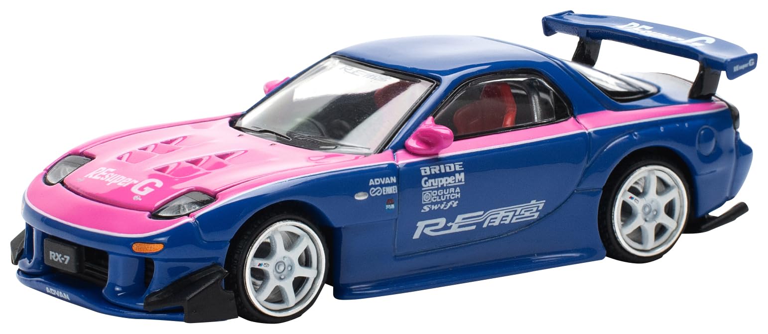 Amazon | POP RACE 1/64 マツダ RX7 RE:雨宮 ブルー ピンク 完成品