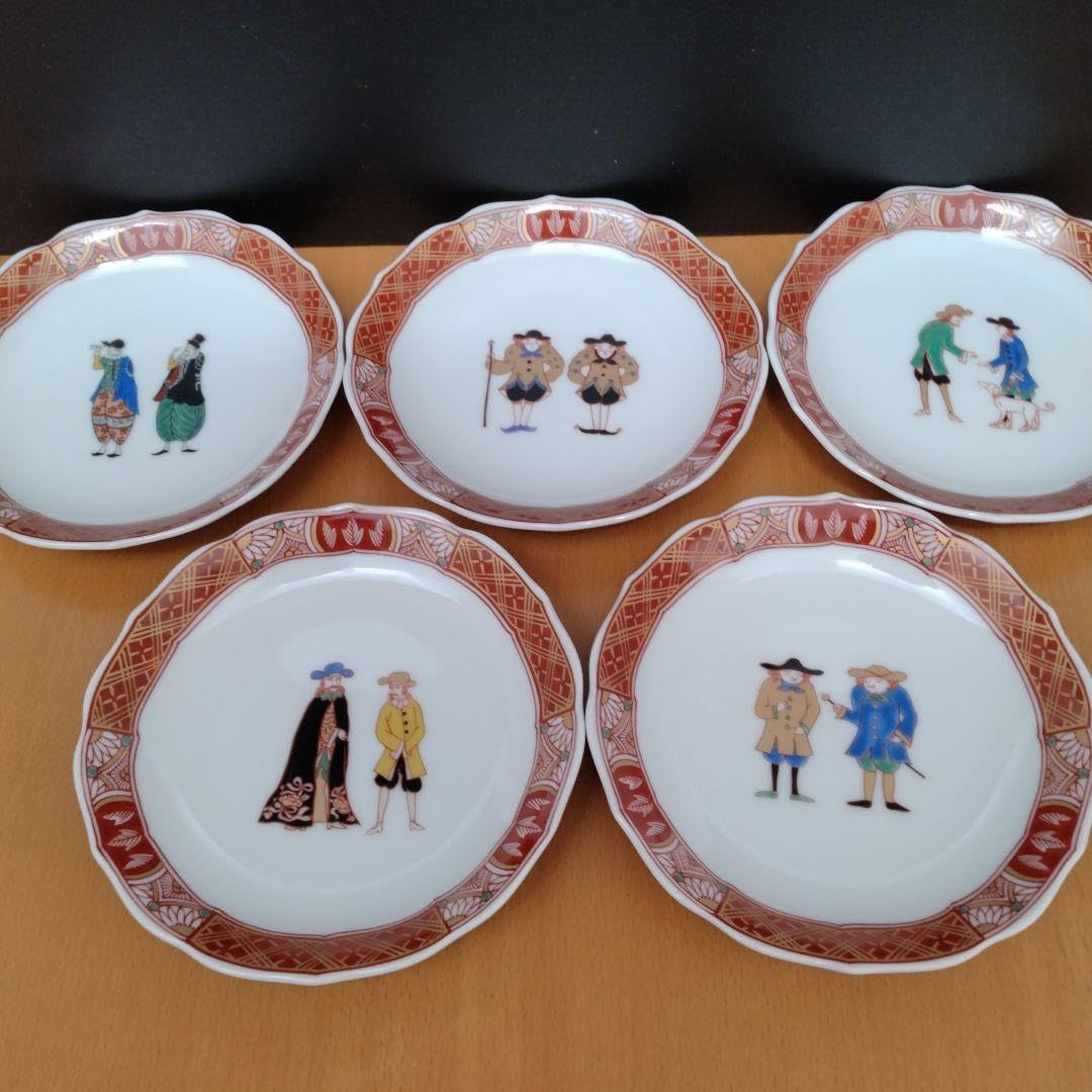 Amazon.co.jp: 美濃焼 庫山窯 異人さん中皿 5枚 : 文房具・オフィス用品