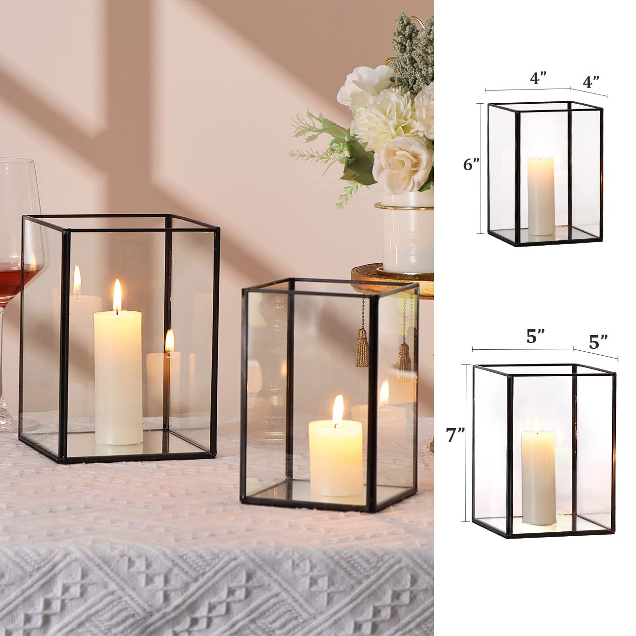 Amazon.co.jp: LAMORGIFT ガラス製ハリケーンキャンドルホルダー