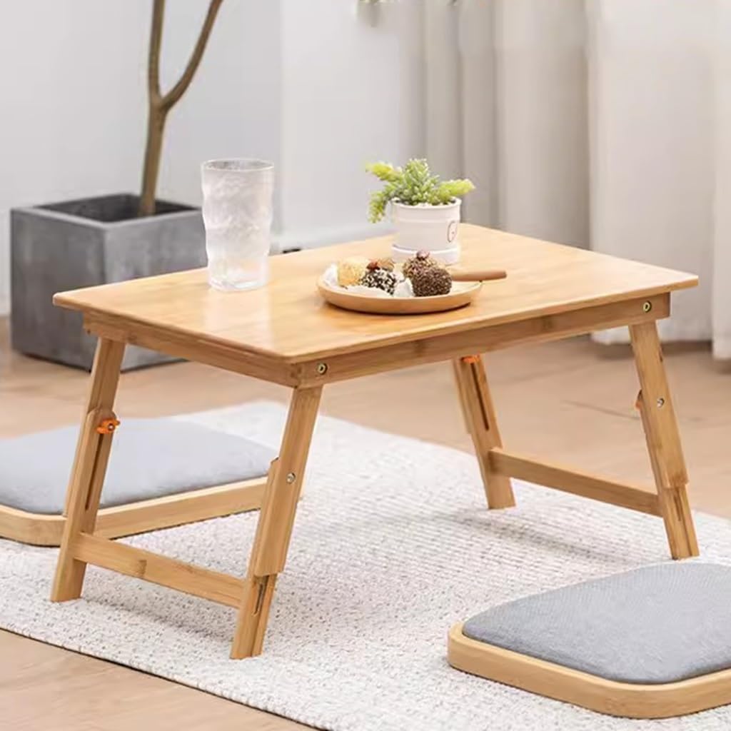 ノートパソコンデスク バンブー折りたたみテーブル ローテーブル55