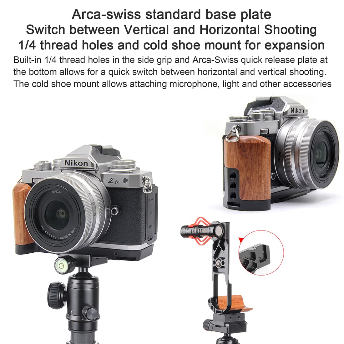 Amazon | DEKEENSTAR 木製ZfcカメラグリップLブラケットプレート