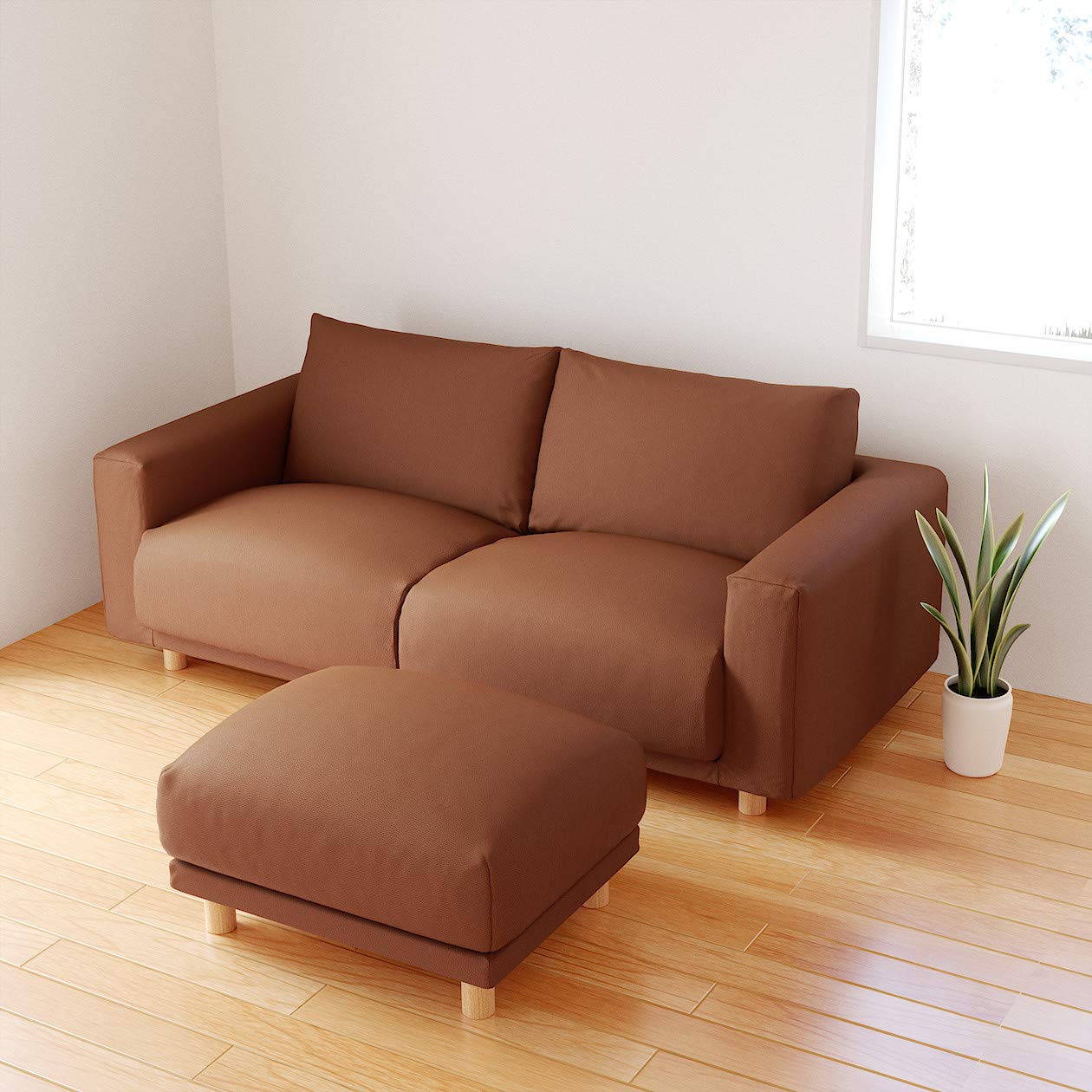 Amazon.co.jp: 無印良品 ソファ本体・オットマン・革張り・フェザー