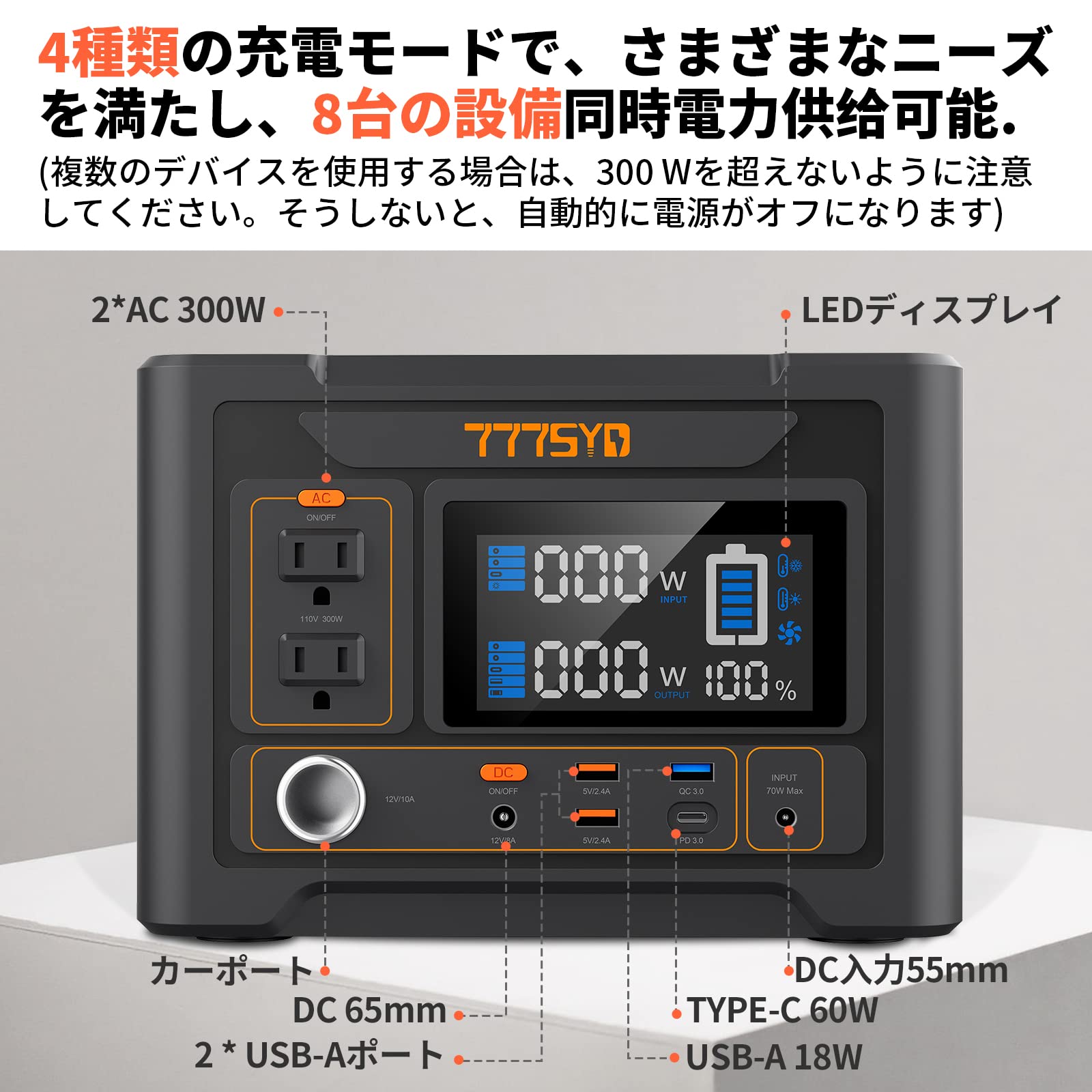 Amazon.co.jp: 777SYD ポータブル電源 大容量 純正弦波 ポータブル