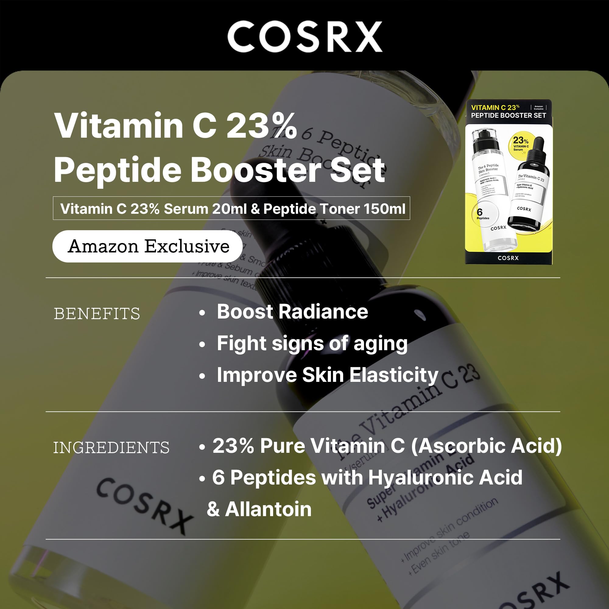 Amazon.com: COSRX Vitamin C 23% Peptide Booster Set - Amazon