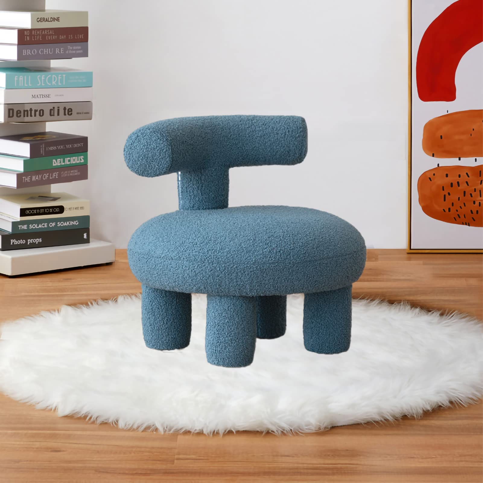 Amazon｜LUGSHIREE オットマン プーフ ブークレチェア、かわいい小さな