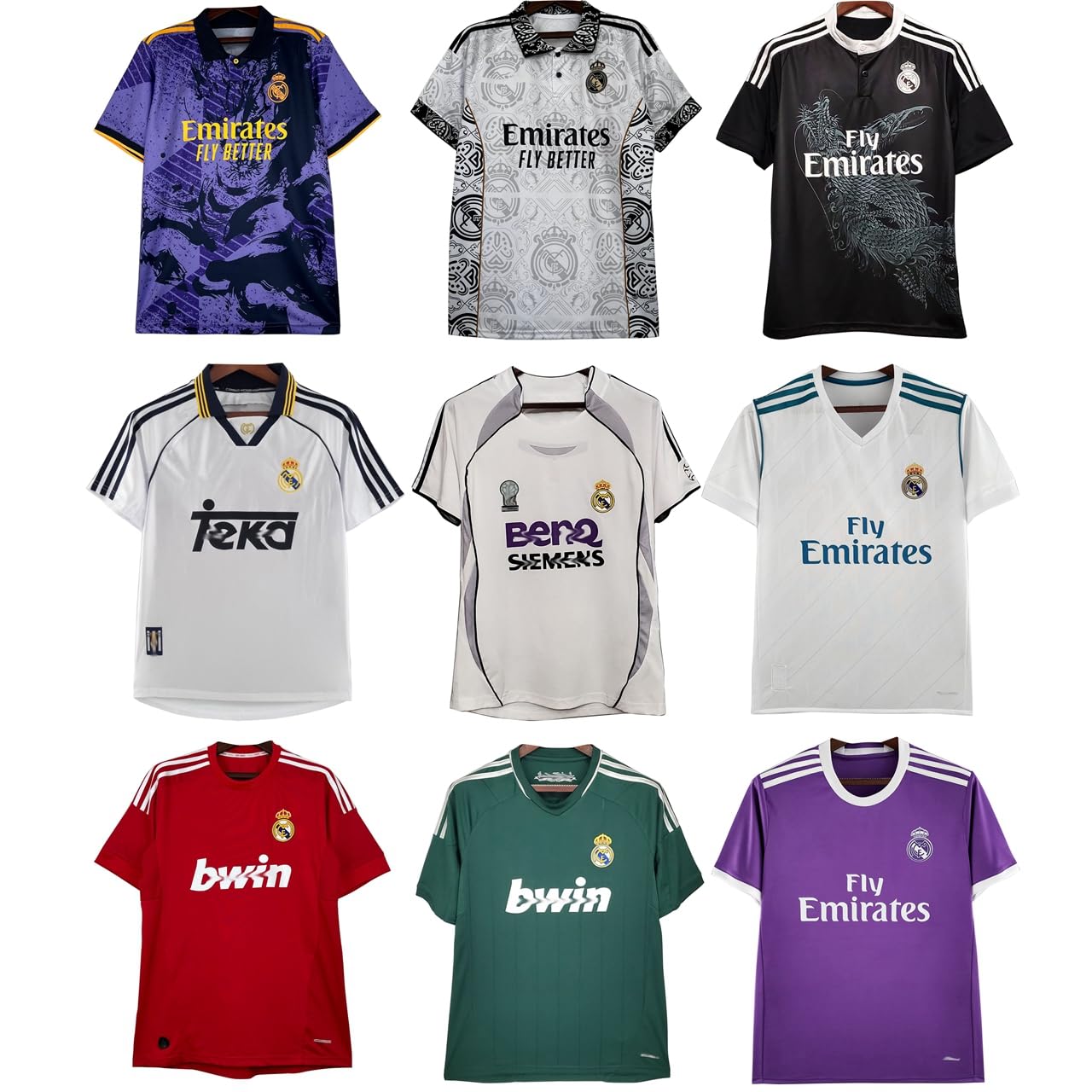 Amazon | [xiaoyouzi] レアル·マドリード ユニフォーム 空白番号 竜紋