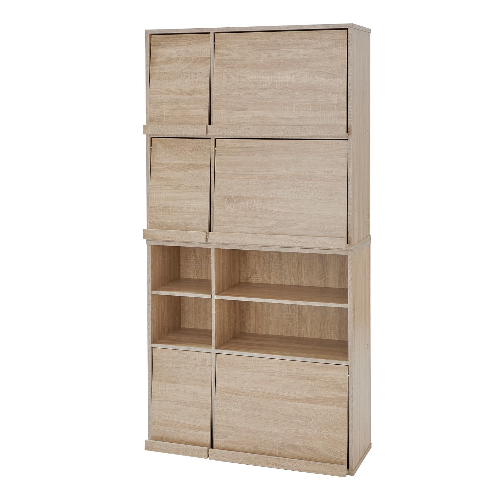 Amazon｜LOWYA ロウヤ ディスプレイラック 本棚 扉付き 収納棚 木製