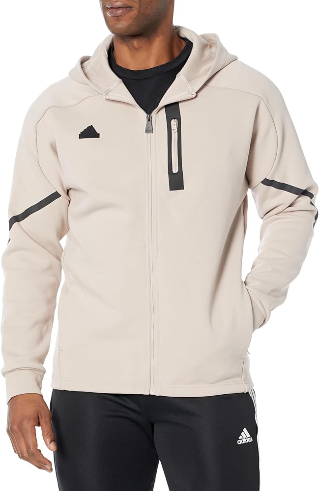 adidas mens Designed 4 Game Day Fullzip Hoodie Wonder Taupe Small