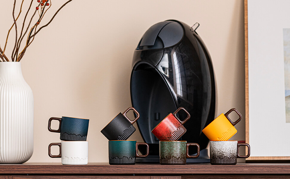 Amazon.com | Zurucily Espresso Cups Set of 2, 2 oz Ceramic