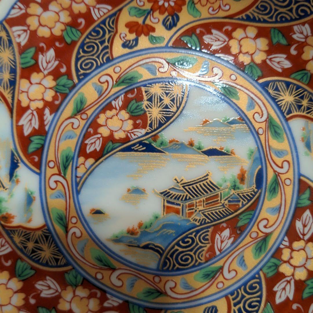 Amazon.co.jp: 龍峰窯 金彩 古伊万里 花文様 小皿 5枚セット 輪花皿