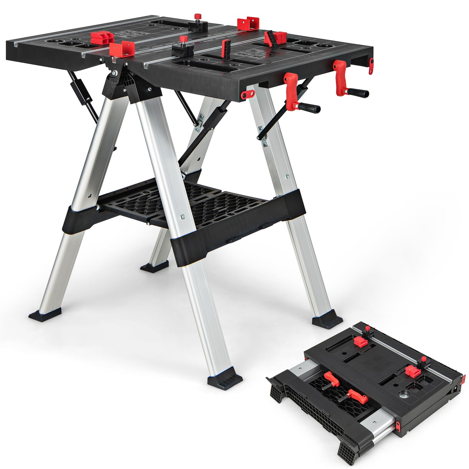 IRONMAX Folding Work Table, 2-in-1 Height Adjustable Workbench