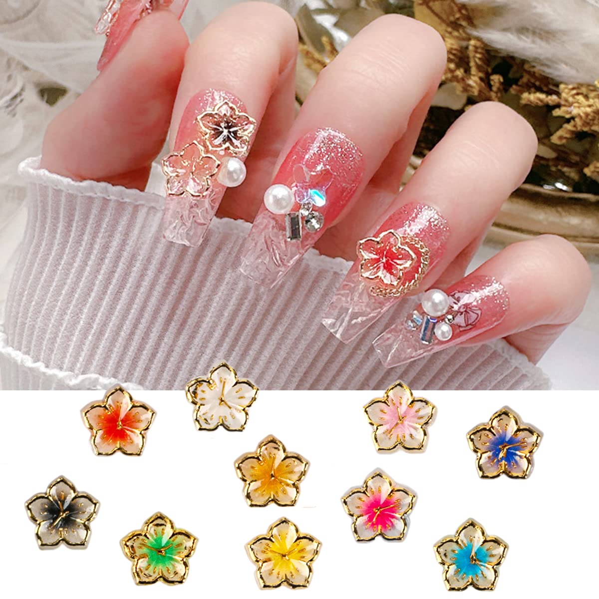 Amazon | ネイルパーツ 桜 花 3D 立体 3ケース ネイルデコパーツ