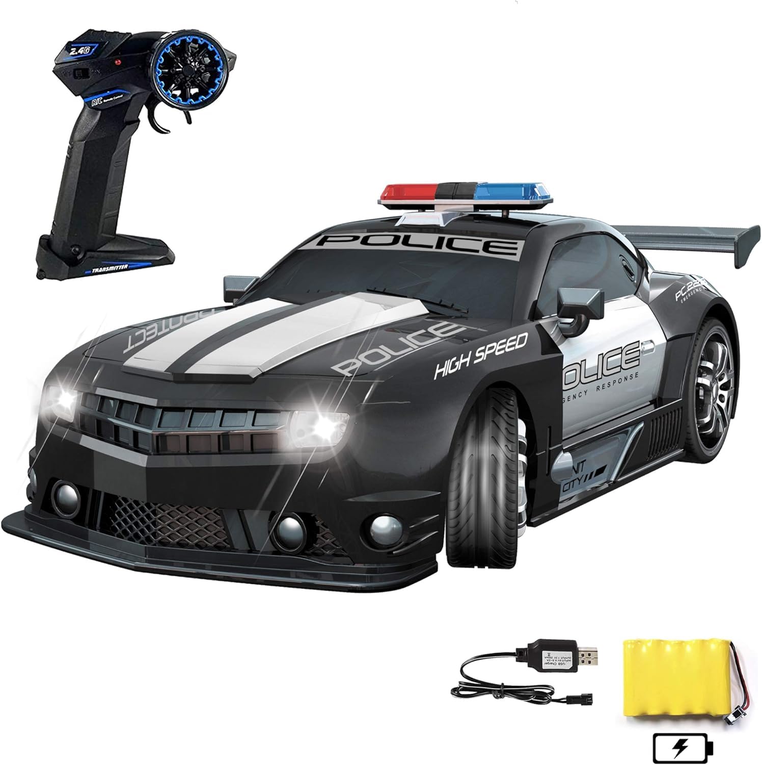 Amazon.co.jp: Haktoys リモートコントロール パトカー RC 高速警官