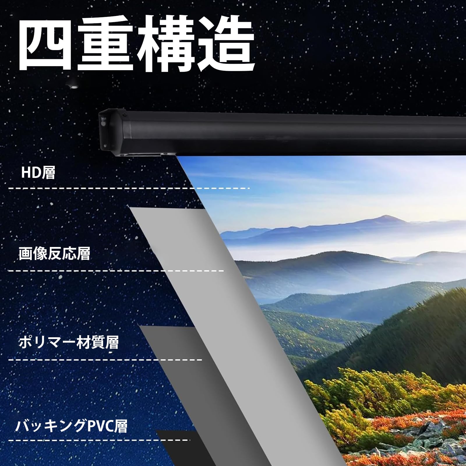 80インチ 16:9 プロジェクタースクリーン Amazon | プロジェクター