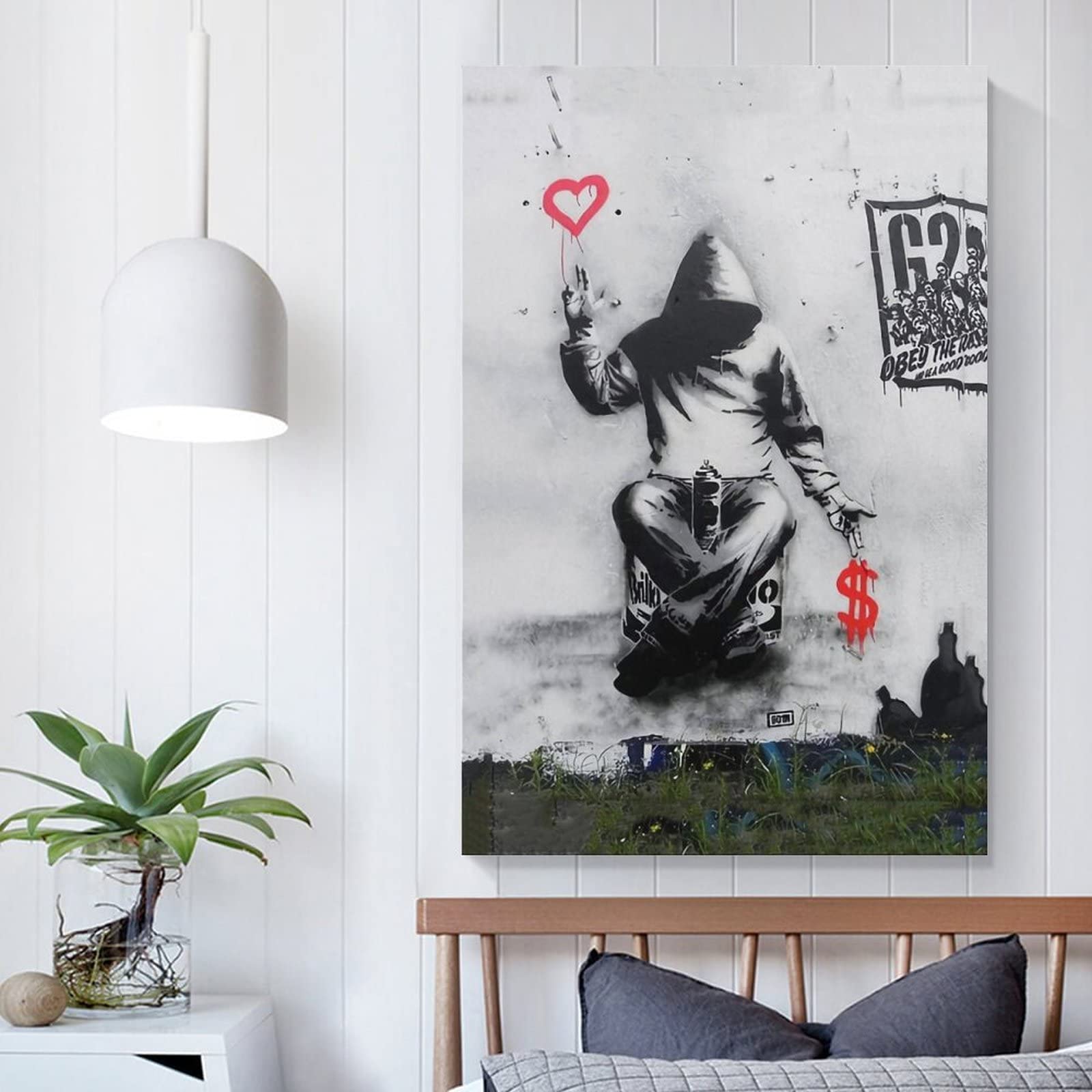 Amazon.co.jp: Banksyバンクシー作品「愛とお金」印刷されたポスター