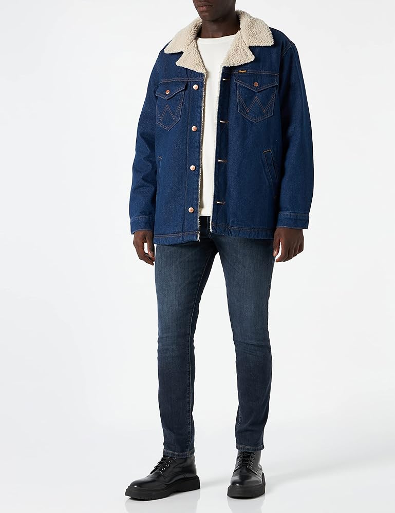 WRANGE SHERPA JACKET RETRO BLUE-W445AR071 : Amazon.de: Fashion