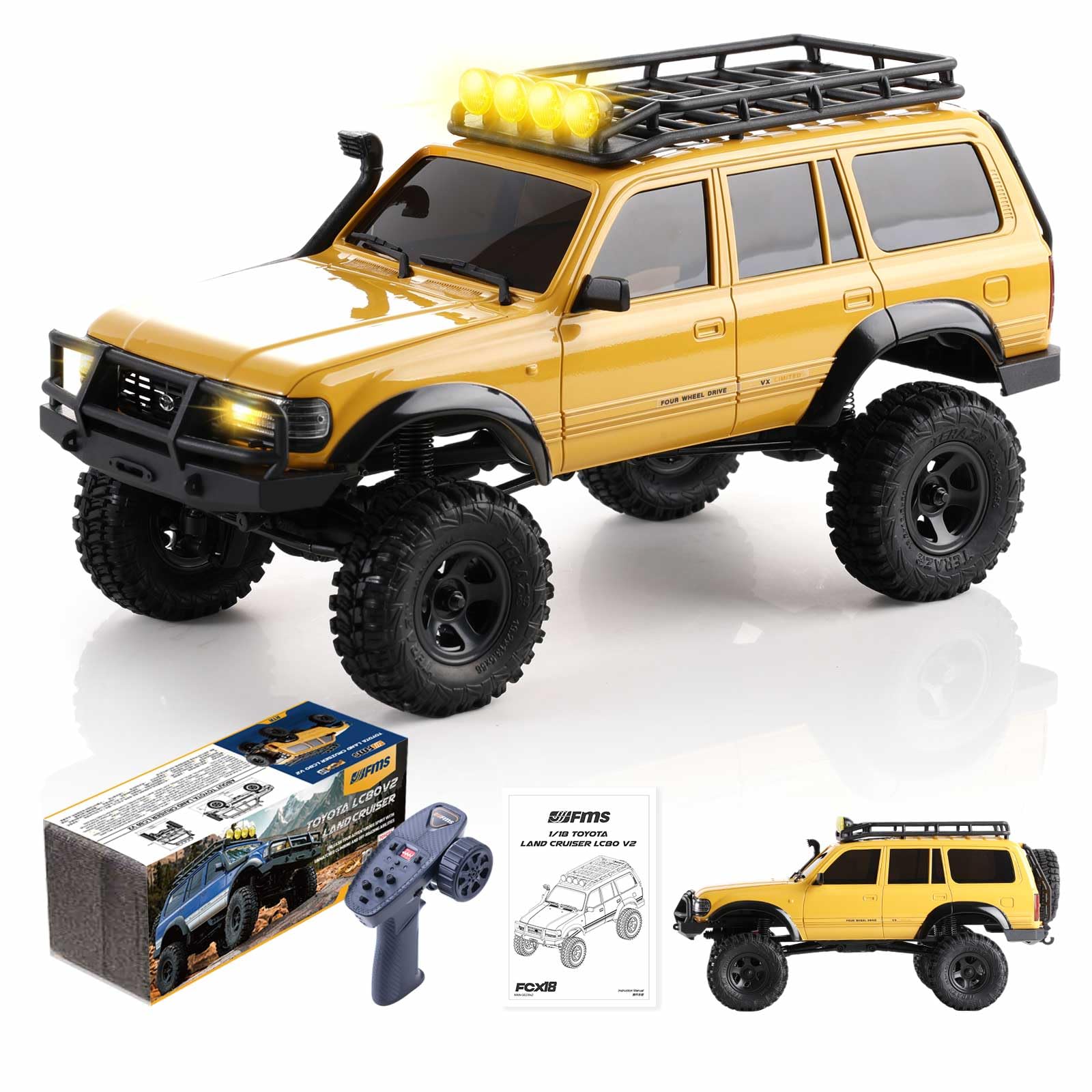 Amazon.com: EAZYRC FMS Fcx18 1/18 Land Cruiser 80 Toyota RC Rock
