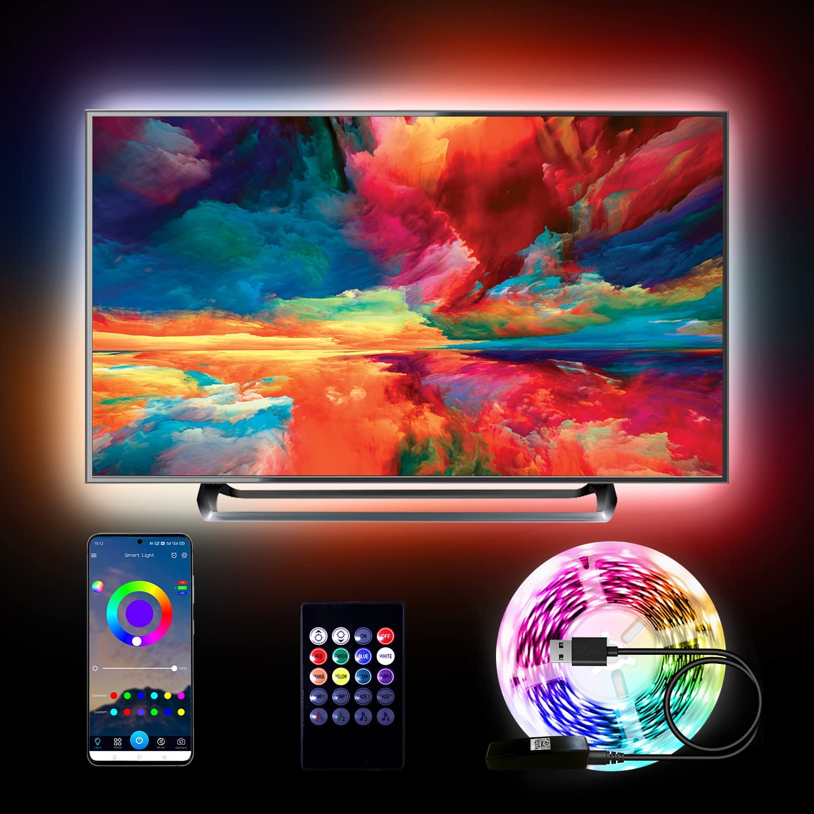 Amazon.com: dalattin 15ft Led Lights for TV 50-65 Inch, USB RGB