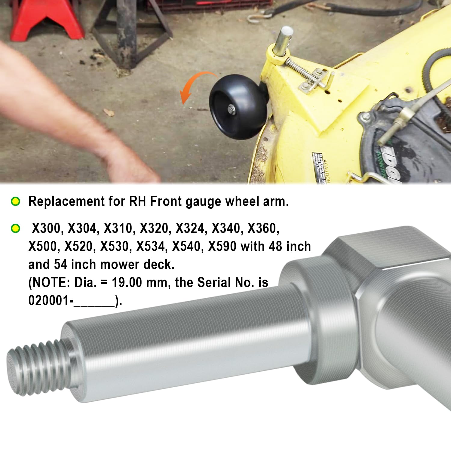 Amazon.com: Mower Deck Gauge Wheel Arm Equipment RH Front AM136327