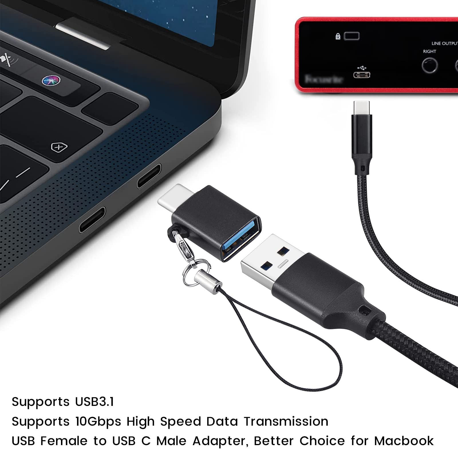 Amazon.com: weishan USB C Cable Replacement for Focusrite Scarlett