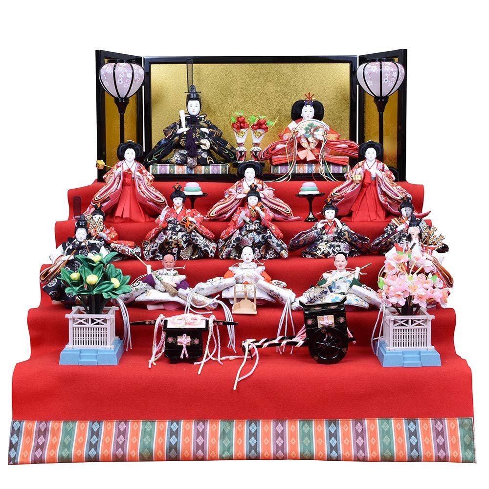 Amazon | 雛人形 5段飾り 15人飾り ひな人形 ミニ コンパクト ミニ