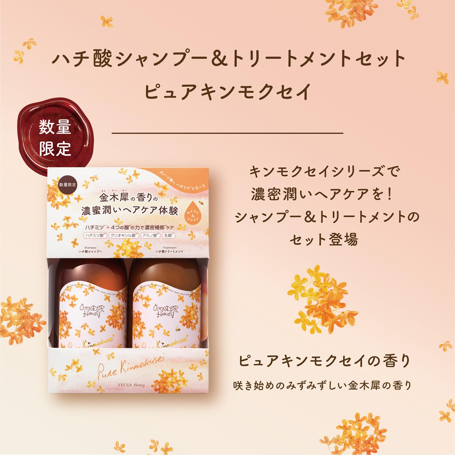 Amazon | ワンダーハニー ハチ酸シャンプー＆トリートメントセット