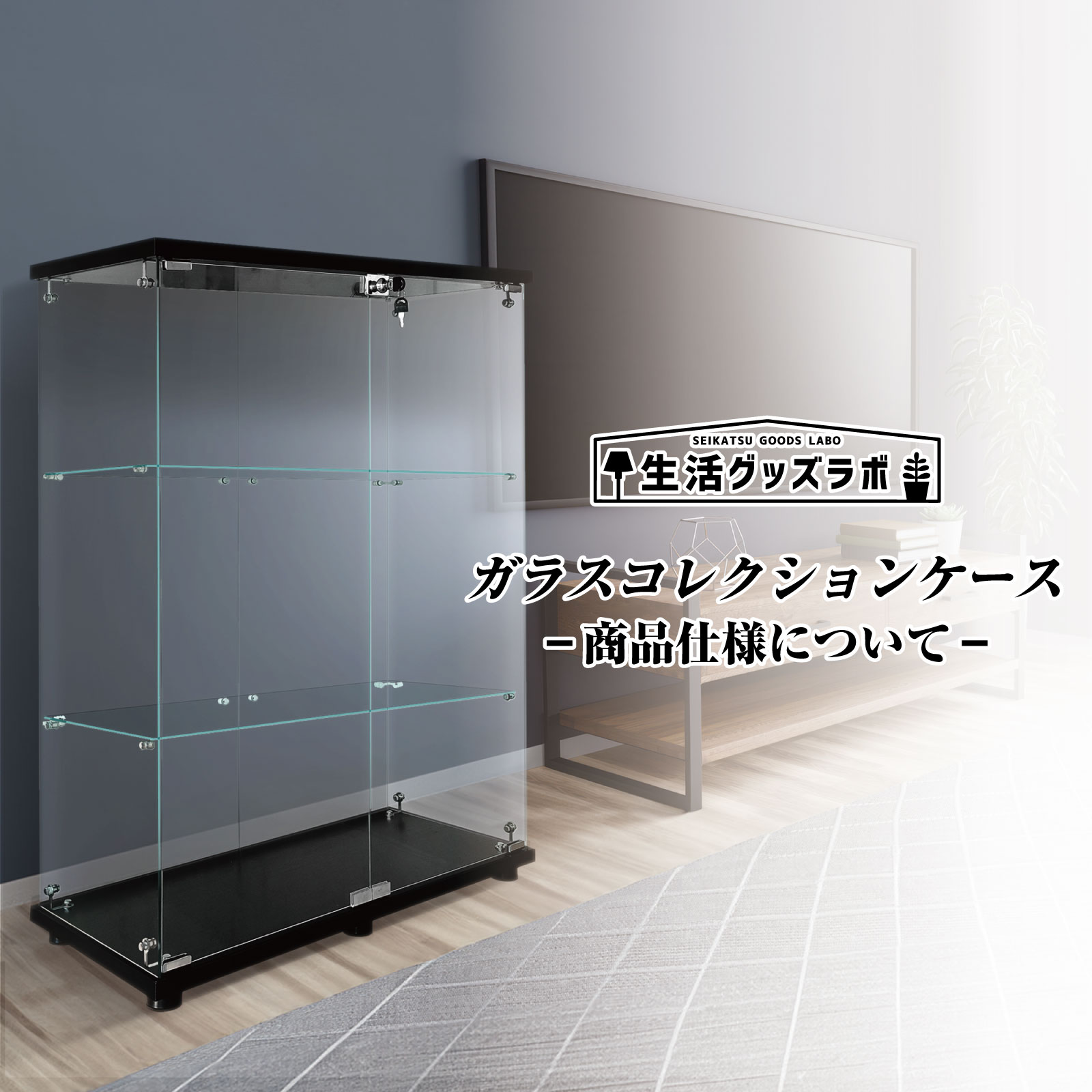 Amazon.co.jp: 生活グッズラボ ショーケース ガラスケース 2段両扉