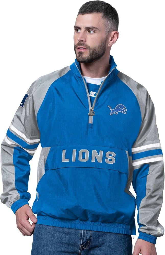 Amazon.com: STARTER Men's Blue Detroit Lions Prospect Half-Zip