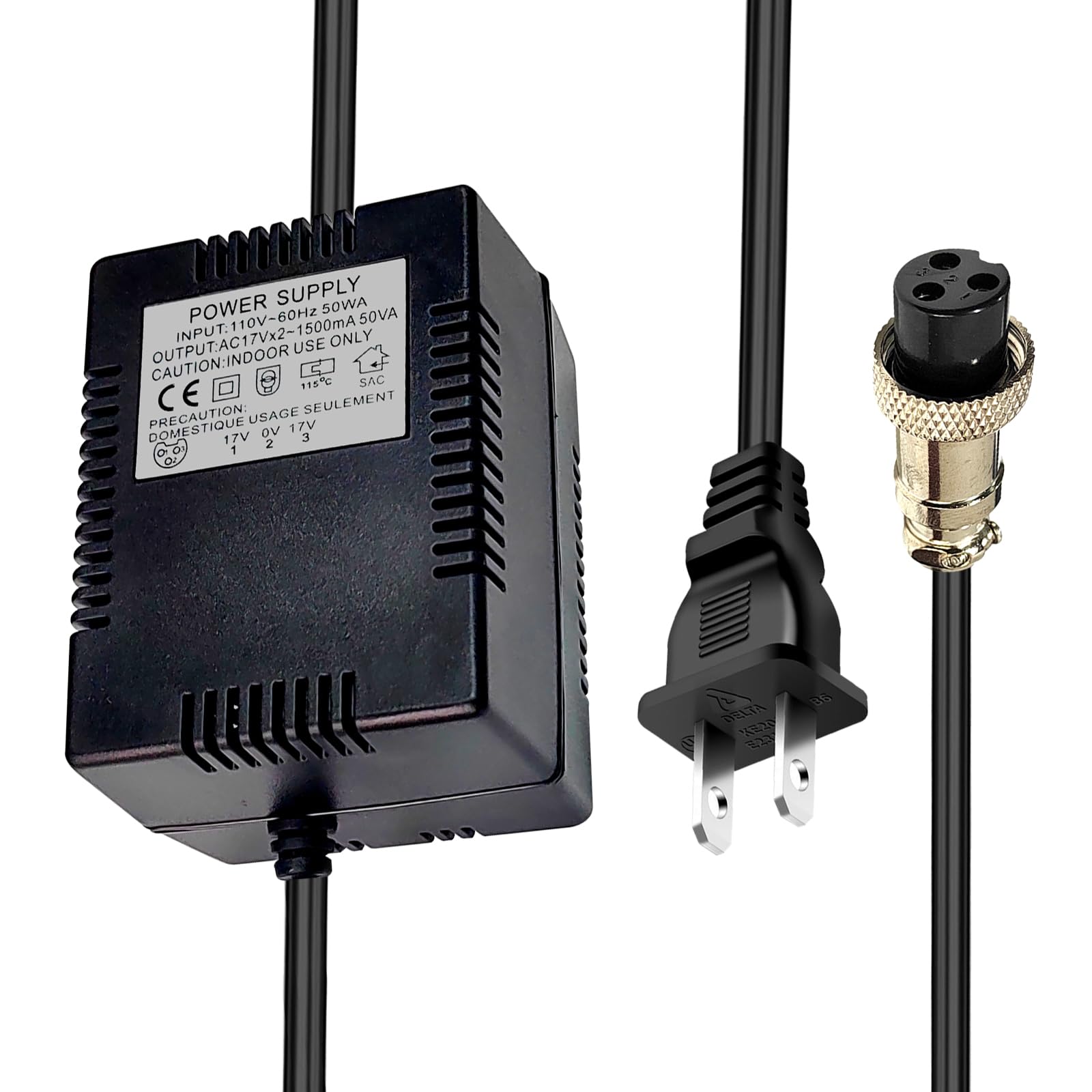 Amazon.com: Fesasn 17VAC 1500mA Power Adapter with 3-Pin Connector
